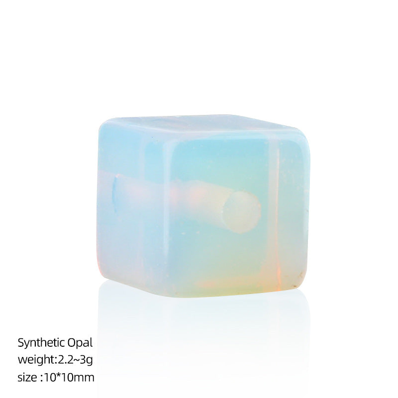 10mm Crystal Cube Beads (2mm Large Hole) – Natural & Synthetic Stone Spacer Beads for DIY Bracelet & Necklace Making