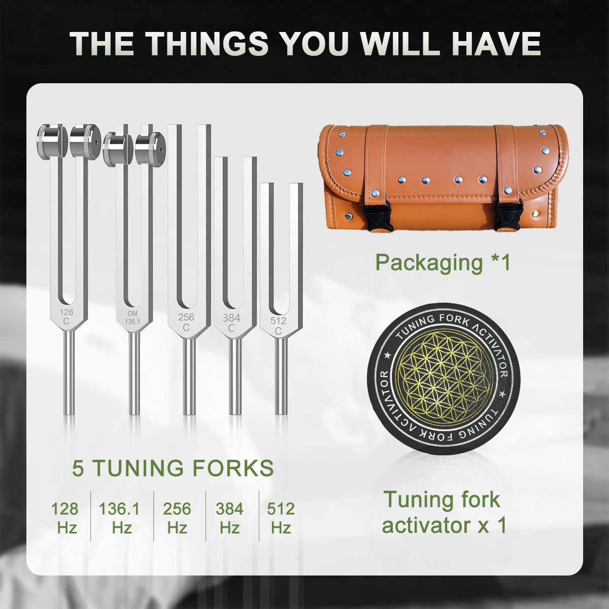 Resonance Tuning Forks for Healing Set - Weighted & Unweighted Tuning Fork Set Including 128Hz, 136Hz, 256Hz, 384Hz ,512HZ