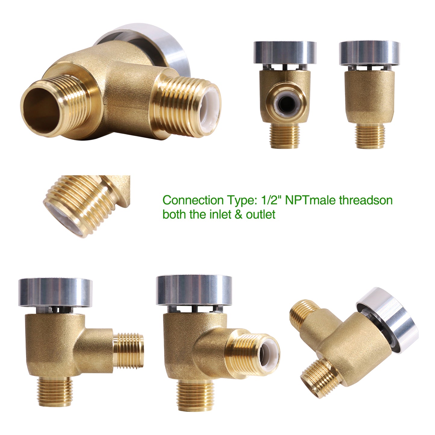 Upgraded Brass RV Vacuum Breaker Check Valve, 571-VAC-CHK-A Camper Trailer Flusher Check Valve fit for b&b Model 571 Check valve Replace Leaking Vacuum Breaker on Black Tank System 1/2 DN Male Visit the Aimery Store