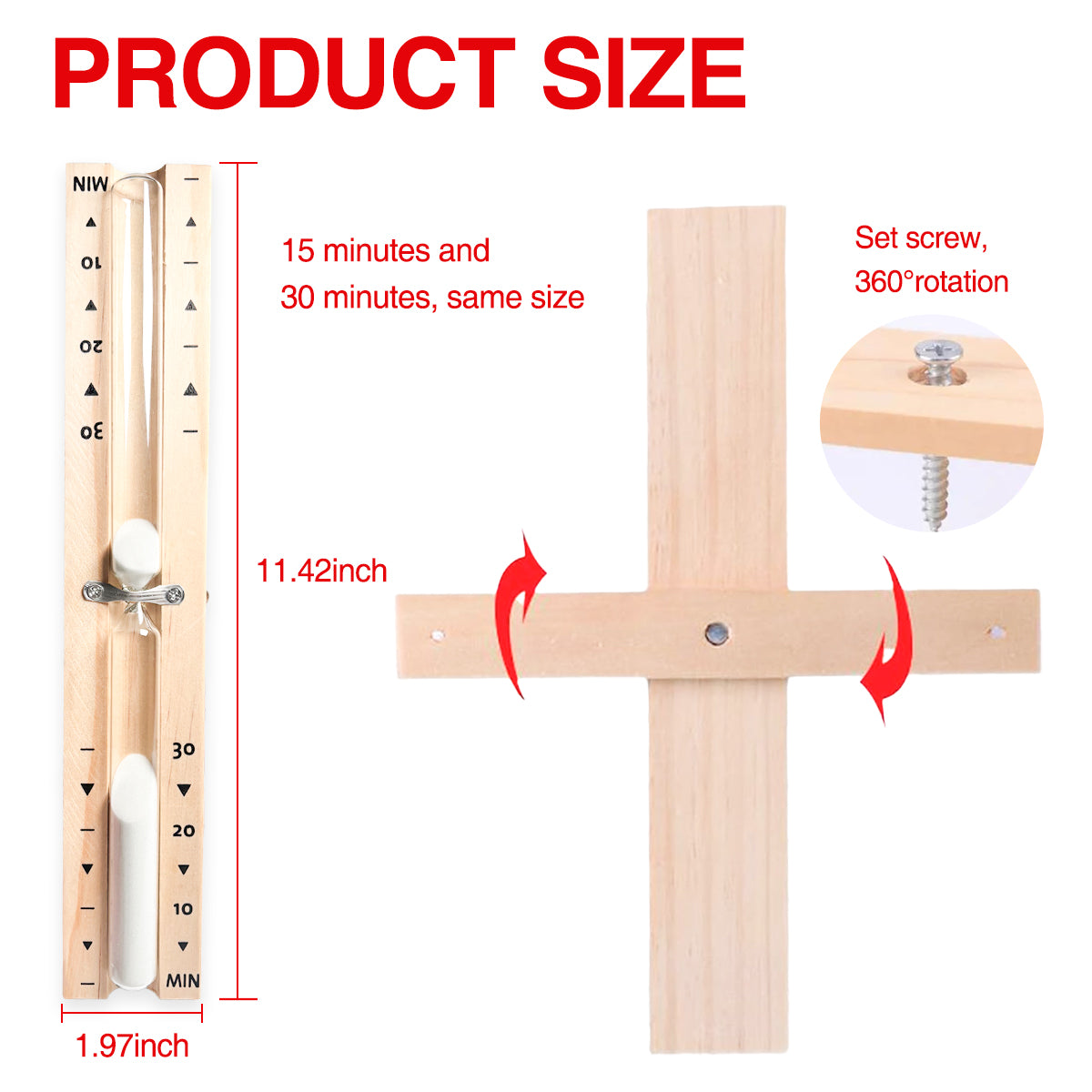 2Pc Sauna Sand Timer - 15 Minute&30 Minute Timer Sauna Accessories, Choose Your Sand Color