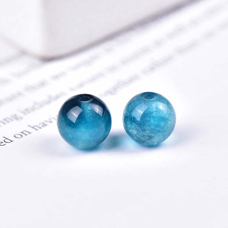 Ice Blue Chalcedony Beads with Floral Pattern – Natural Gemstone Beads for DIY Bracelet & Jewelry Making