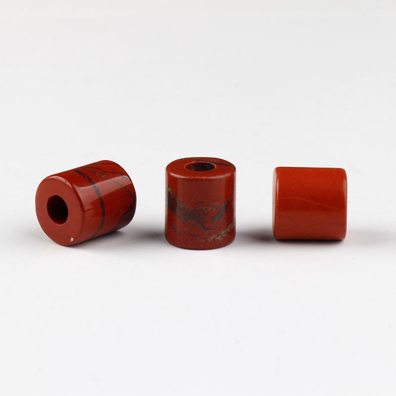 9×9mm Natural Stone Cylinder Beads – 4mm Large Hole Beads for DIY Cord Bracelet & Necklace Making