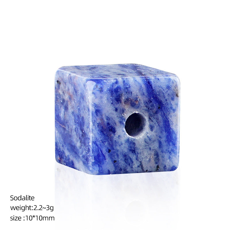 10mm Crystal Cube Beads (2mm Large Hole) – Natural & Synthetic Stone Spacer Beads for DIY Bracelet & Necklace Making
