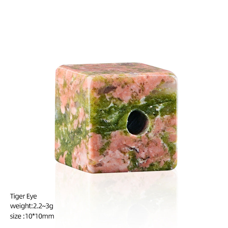 10mm Crystal Cube Beads (2mm Large Hole) – Natural & Synthetic Stone Spacer Beads for DIY Bracelet & Necklace Making