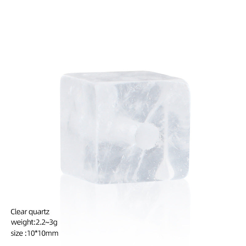 10mm Crystal Cube Beads (2mm Large Hole) – Natural & Synthetic Stone Spacer Beads for DIY Bracelet & Necklace Making