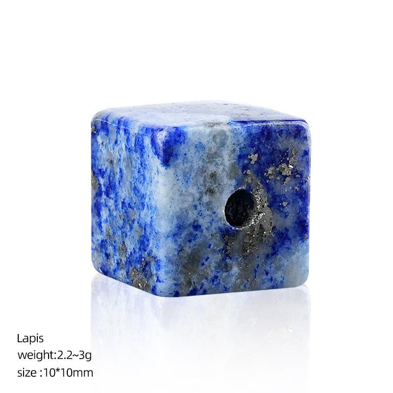 10mm Crystal Cube Beads (2mm Large Hole) – Natural & Synthetic Stone Spacer Beads for DIY Bracelet & Necklace Making