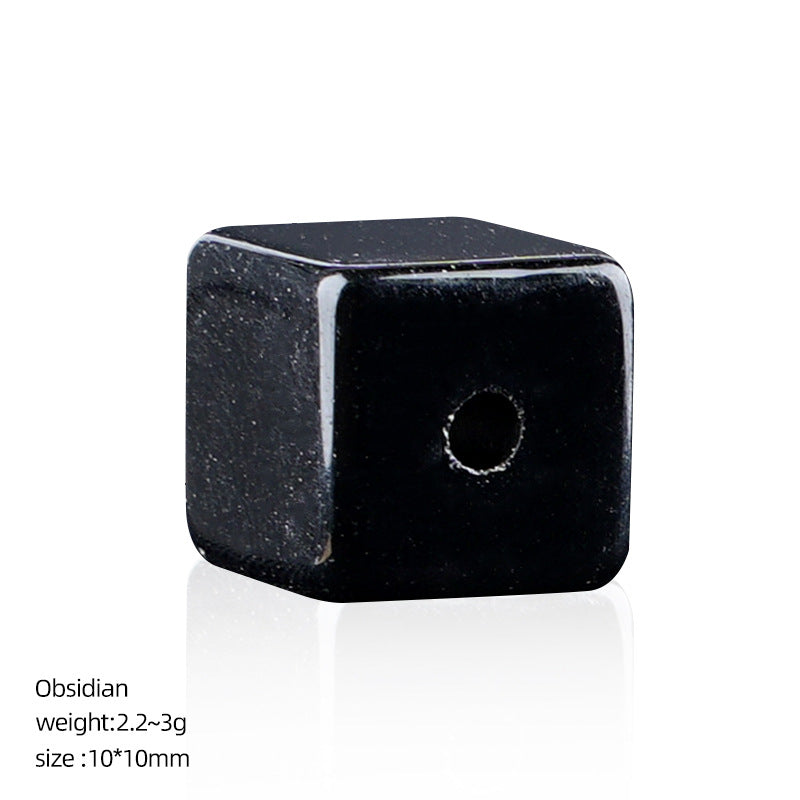 10mm Crystal Cube Beads (2mm Large Hole) – Natural & Synthetic Stone Spacer Beads for DIY Bracelet & Necklace Making