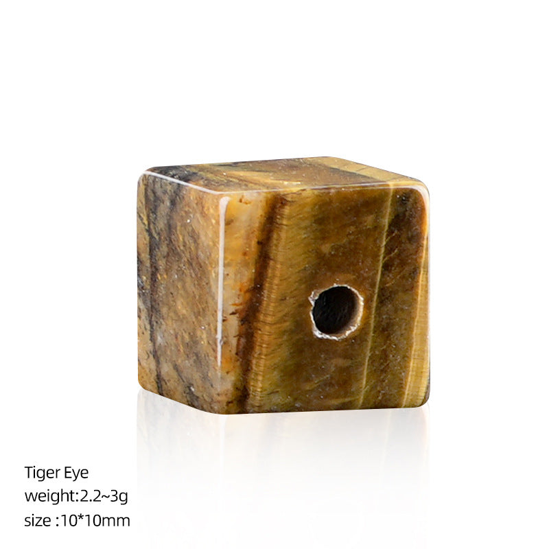 10mm Crystal Cube Beads (2mm Large Hole) – Natural & Synthetic Stone Spacer Beads for DIY Bracelet & Necklace Making