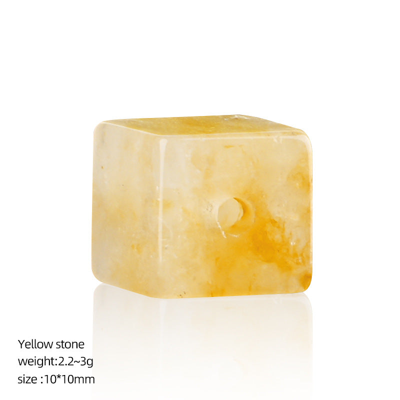 10mm Crystal Cube Beads (2mm Large Hole) – Natural & Synthetic Stone Spacer Beads for DIY Bracelet & Necklace Making
