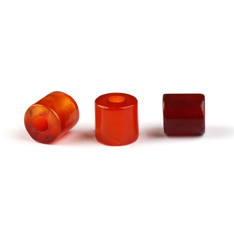 9×9mm Natural Stone Cylinder Beads – 4mm Large Hole Beads for DIY Cord Bracelet & Necklace Making