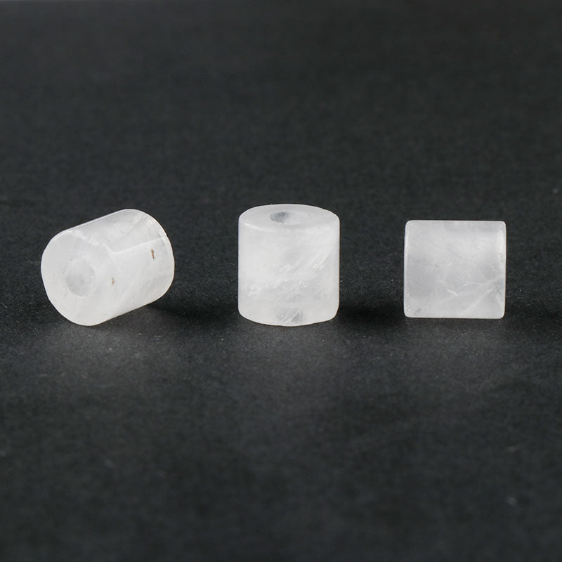 9×9mm Natural Stone Cylinder Beads – 4mm Large Hole Beads for DIY Cord Bracelet & Necklace Making