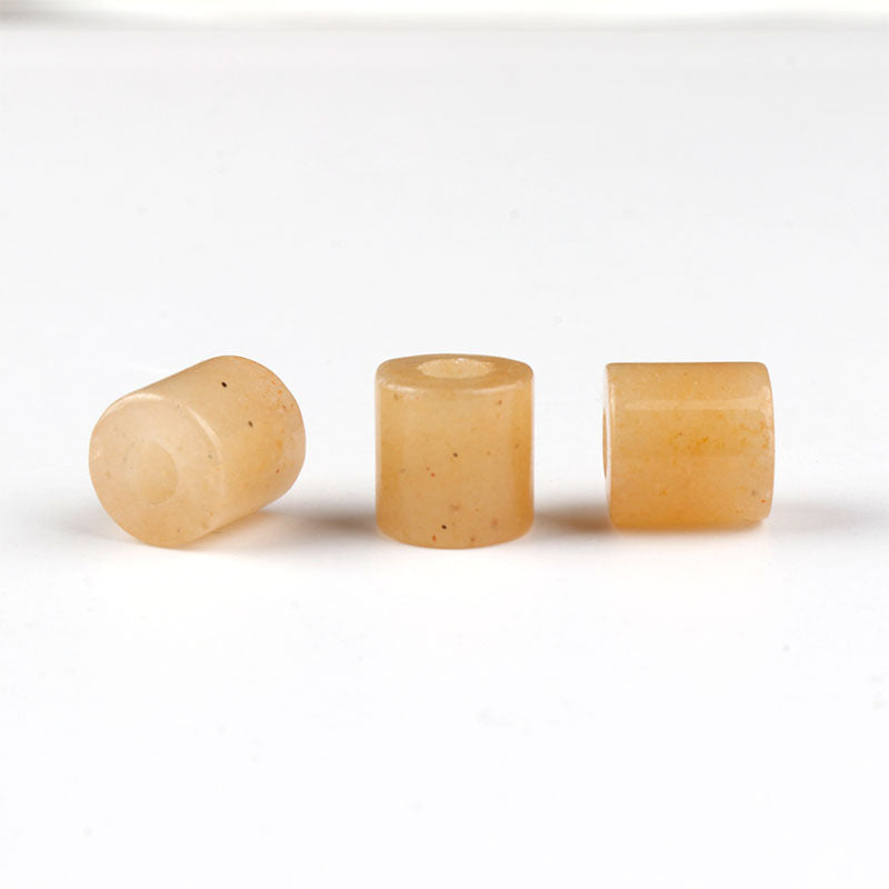 9×9mm Natural Stone Cylinder Beads – 4mm Large Hole Beads for DIY Cord Bracelet & Necklace Making
