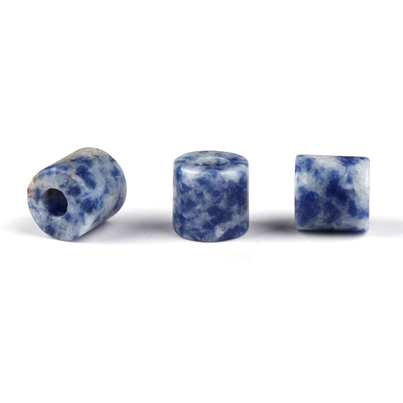 9×9mm Natural Stone Cylinder Beads – 4mm Large Hole Beads for DIY Cord Bracelet & Necklace Making