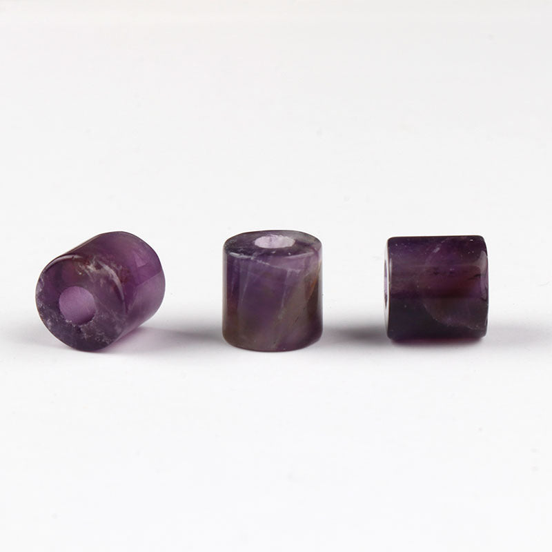 9×9mm Natural Stone Cylinder Beads – 4mm Large Hole Beads for DIY Cord Bracelet & Necklace Making