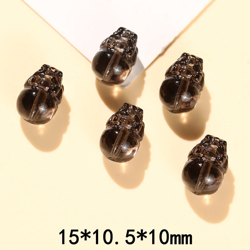 Black Obsidian Protective Pendant – Hand-Carved Pixiu & Lion Charm for DIY Jewelry & Necklace Making