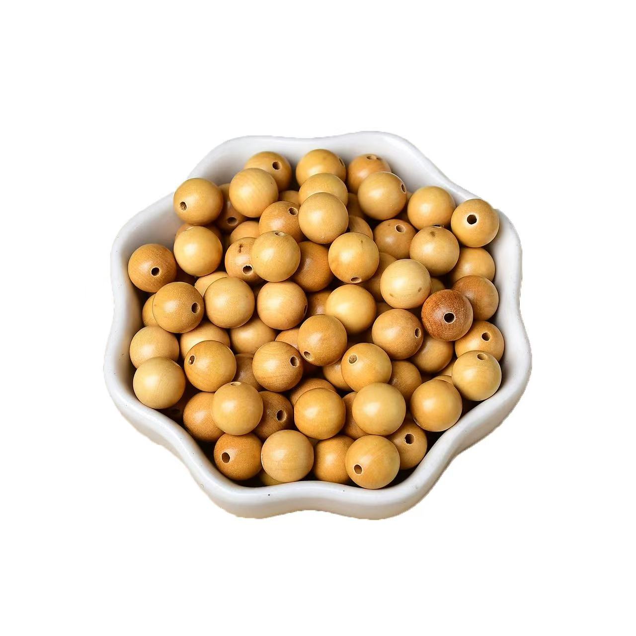 Boxwood Beads – Natural Smooth Light Wood Beads for DIY Jewelry Making, Bracelets & Minimalist Crafts