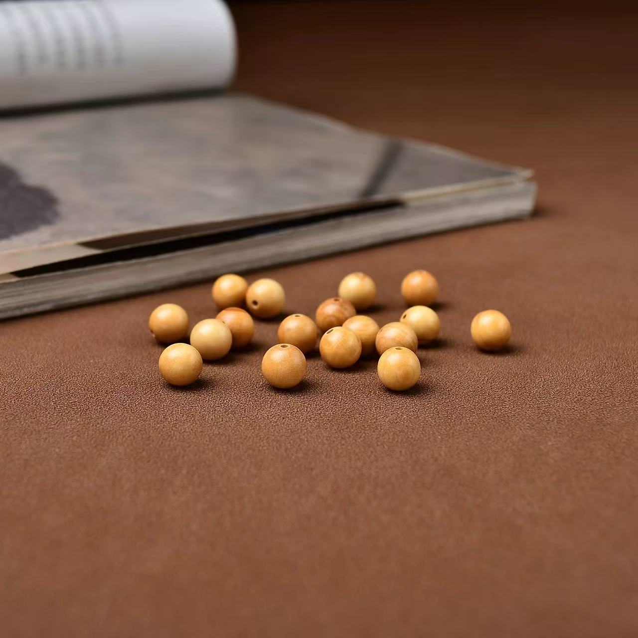 Boxwood Beads – Natural Smooth Light Wood Beads for DIY Jewelry Making, Bracelets & Minimalist Crafts