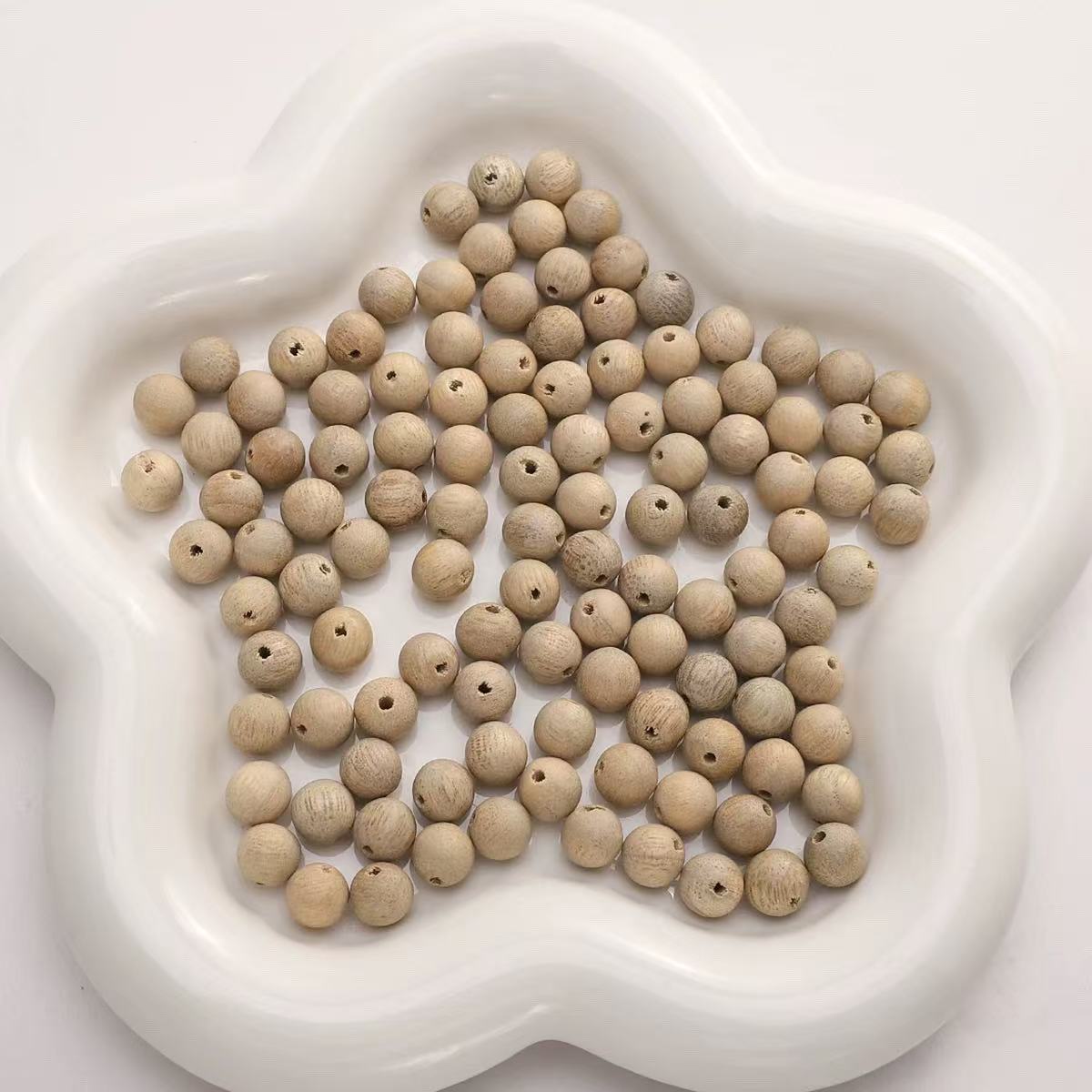 Camphor Wood Beads – Natural Aromatic Wooden Beads for DIY Jewelry, Bracelets & Meditation
