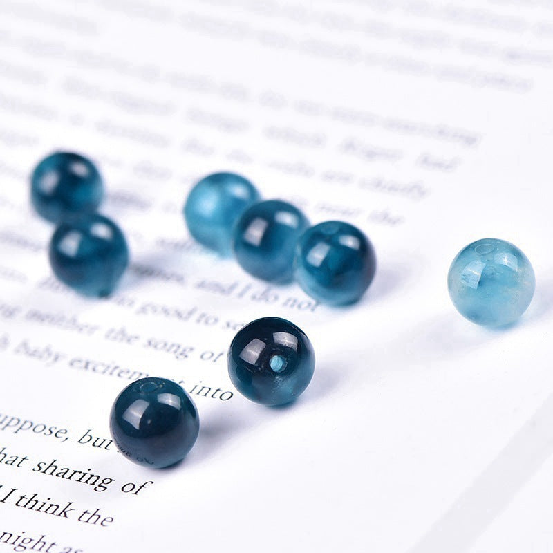 Ice Blue Chalcedony Beads with Floral Pattern – Natural Gemstone Beads for DIY Bracelet & Jewelry Making
