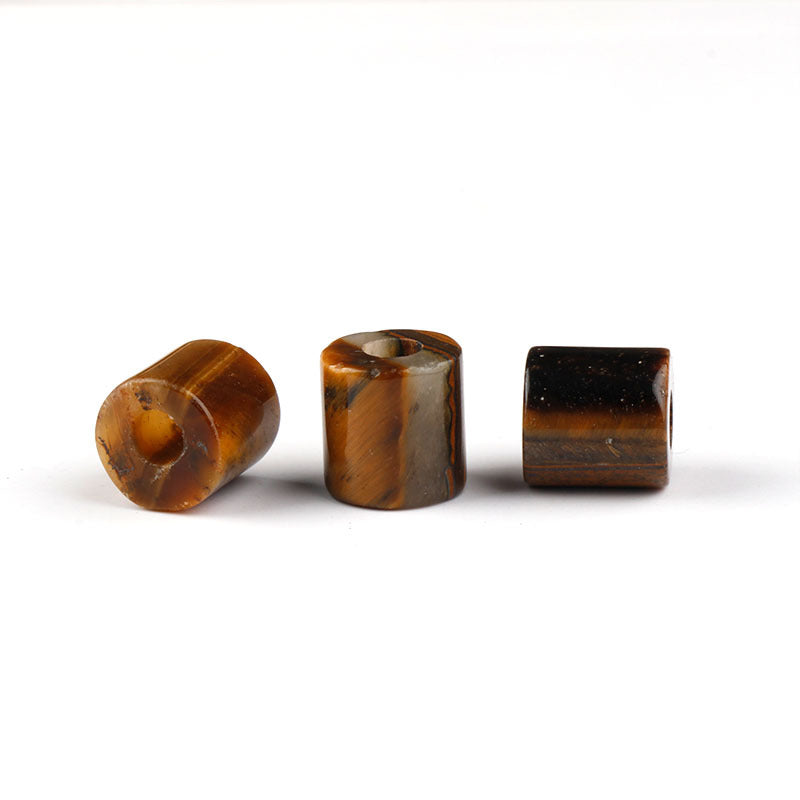 9×9mm Natural Stone Cylinder Beads – 4mm Large Hole Beads for DIY Cord Bracelet & Necklace Making