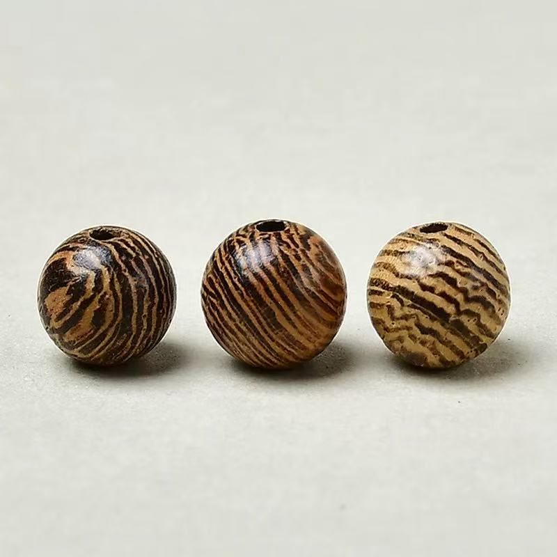 Wenge Wood Beads – Natural Grain Wooden Beads for DIY Jewelry Making, Bracelets & Crafts