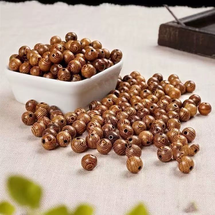 Wenge Wood Beads – Natural Grain Wooden Beads for DIY Jewelry Making, Bracelets & Crafts