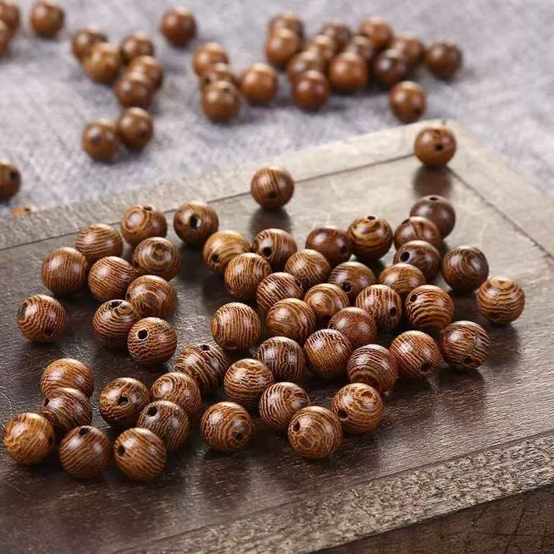 Wenge Wood Beads – Natural Grain Wooden Beads for DIY Jewelry Making, Bracelets & Crafts