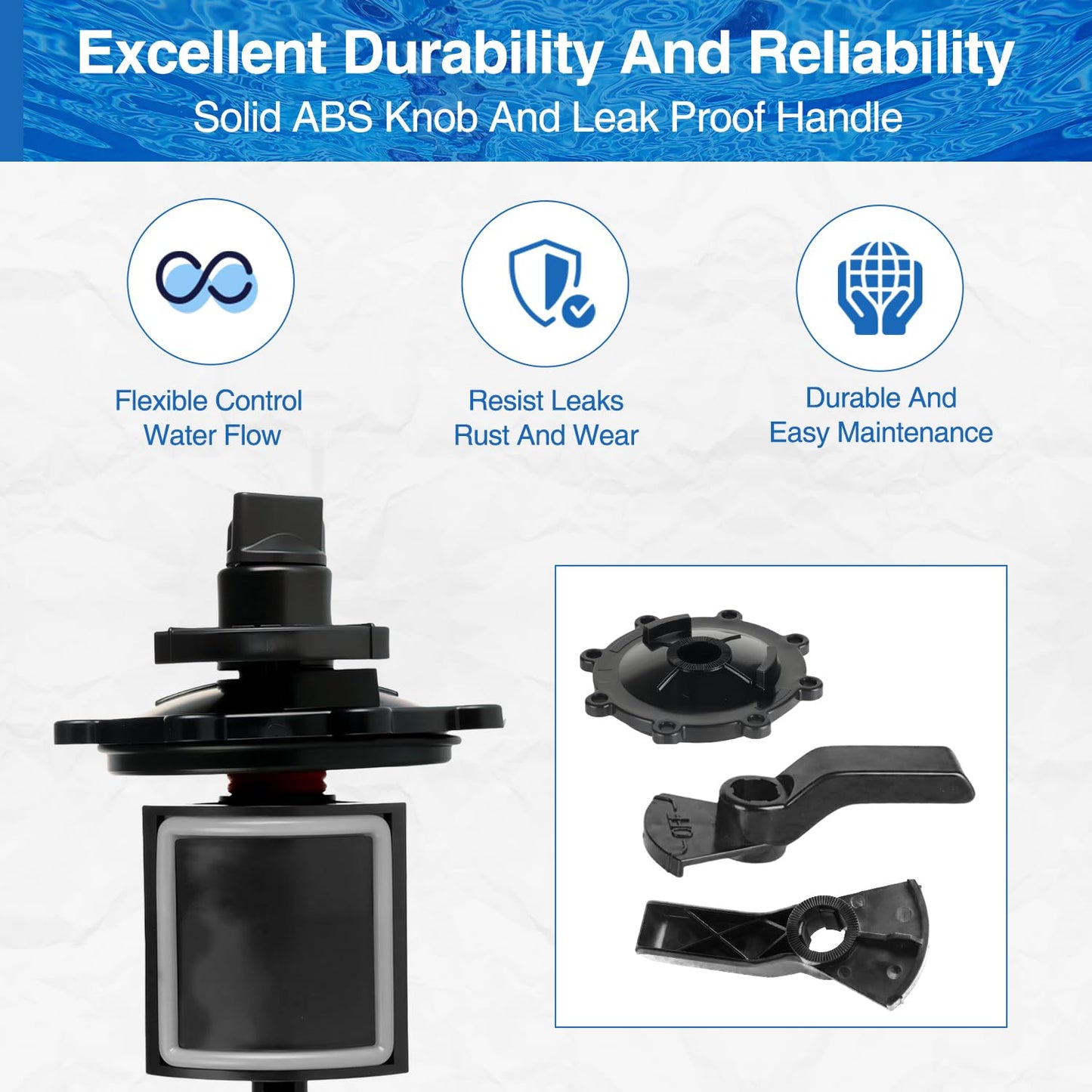 2-Port/3-Port Pool Valve Rebuild Complete Kit Compatible with Jandy 2-way/3-way 4715, 4716, 4717 Valve and Gray Valves with Diverter Valve 4720, Cover 4606, Handle 7433 (2 Pack)